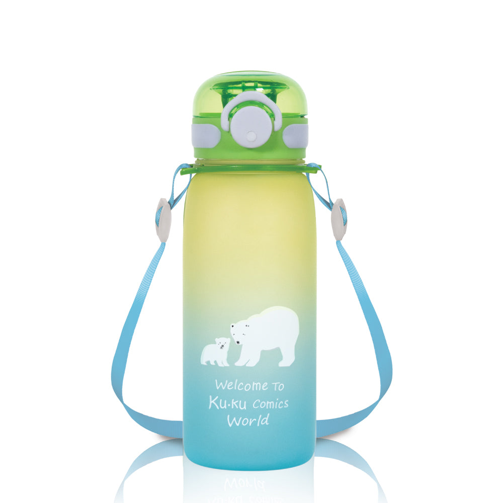 KUKU Leakproof Lid, Straw Water Bottle 550ml - Lime