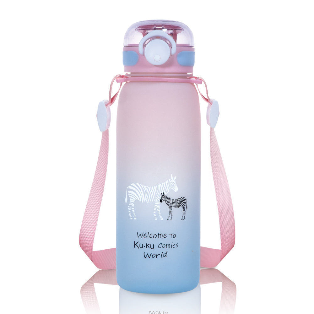 KUKU Leakproof Lid, Straw Water Bottle 700ml - Blossom Pink